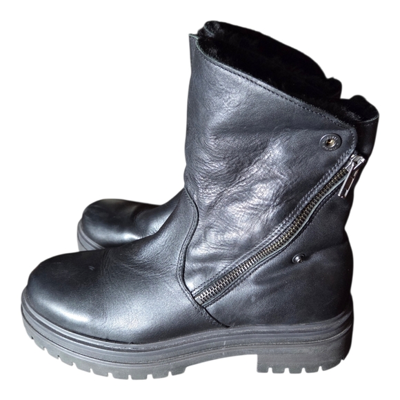 Avellini Shoes - Avellini Sleek Black Moto Boots for Women Size 39/8
